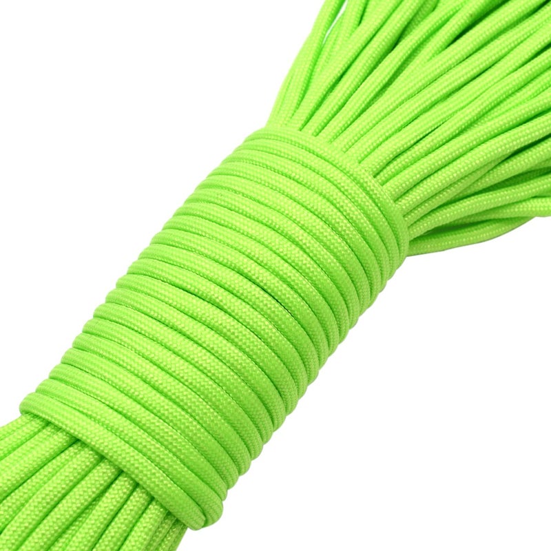 KEEJEA 100ft Type III 7 Strand Core Paracord 550 Parachute (17# Neon Green) - Image 2